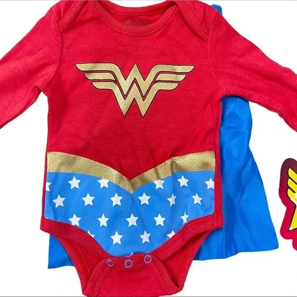 HAPPY THREADS BABY GIRLS WONDER WOMAN ONESIE - Picture 6 of 8